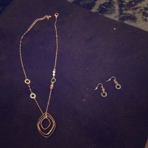 Gold Necklace and earring set